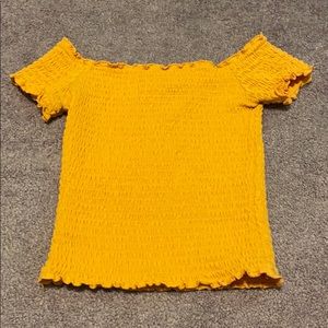 Yellow Hollister Off The Shoulder Top